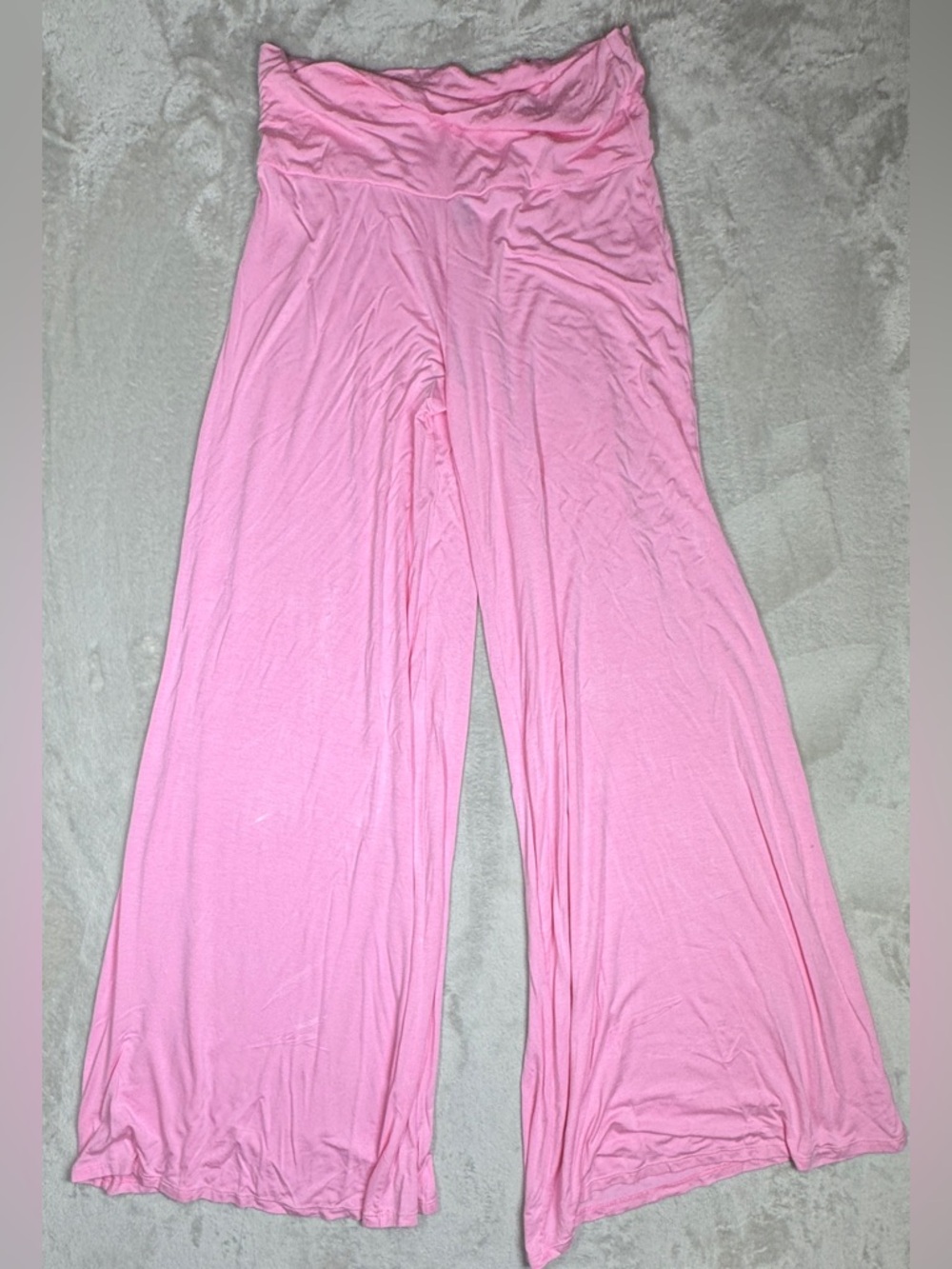 Made by Johnny Pink Lightweight Y2K Style Flare Leg Palazzo Gaucho Pants Large